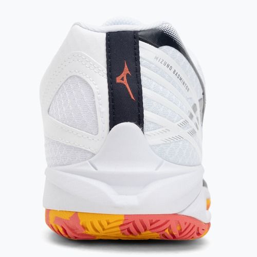 Încălțăminte de badminton Mizuno Wave Claw 3 white/citrus/calypso coral