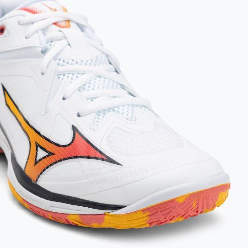 Încălțăminte de badminton Mizuno Wave Claw 3 white/citrus/calypso coral