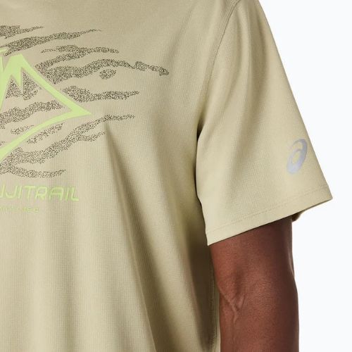 Tricou de alergare pentru bărbați ASICS Fujitrail Logo SS khaki