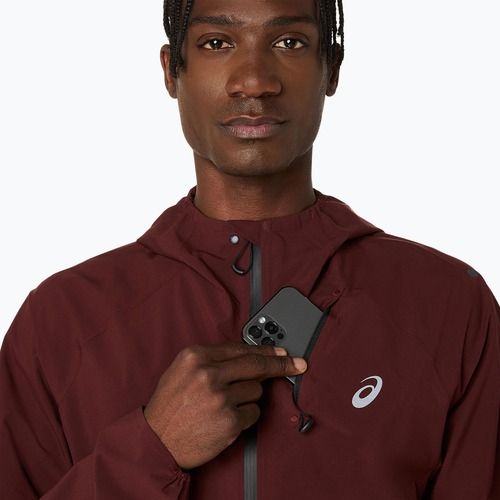 Geacă de alergare pentru bărbați ASICS Metarun Waterproof dark red planet