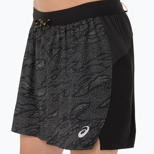 Pantaloni scurți de alergare pentru bărbați ASICS Fujitrail All Over Print 5IN performance black
