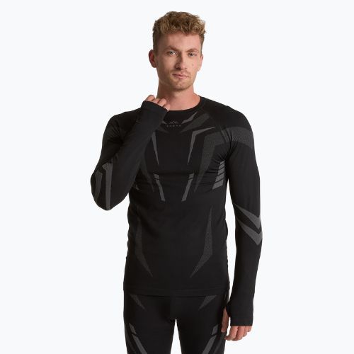 Set de lenjerie termică pentru bărbați KADVA ALPINESTEP COOLMAX THERMAL PRO DRY fără cusături negru