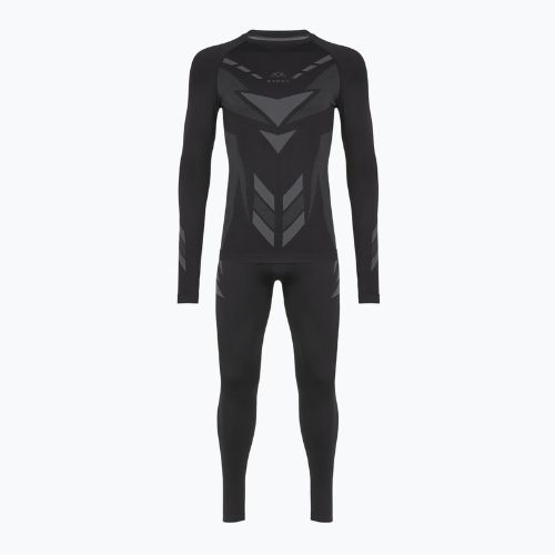 Set de lenjerie termică pentru bărbați KADVA ALPINESTEP THERMO LIGHT PLUS, fără cusături, negru