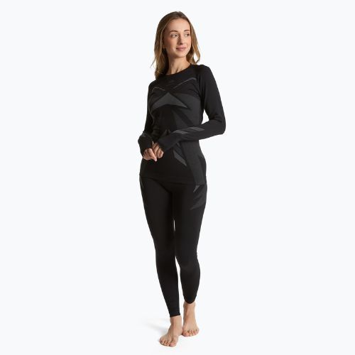 Set de lenjerie termică pentru femei KADVA ALPINESTEP THERMO LIGHT PLUS, fără cusături, negru
