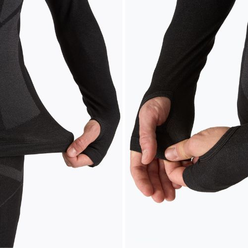 Bluză termoactivă pentru bărbați OneTeam ACHILL BAMBOO THERMO LIGHT PLUS fără cusătură negru