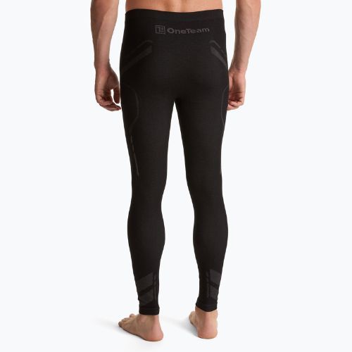 Pantaloni termoactivi pentru bărbați OneTeam ACHILL BAMBOO THERMO LIGHT PLUS black