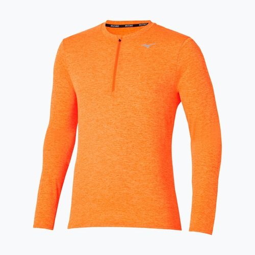 Longsleeve de alergare pentru bărbați Mizuno Core Impulse Half Zip Tee tangelo