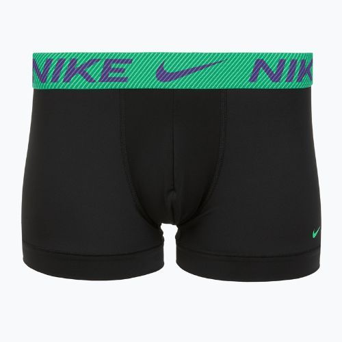 Boxeri pentru bărbați Nike Dri-Fit Essential Micro Trunk 3 pary black green shock/wild violet/black text wb
