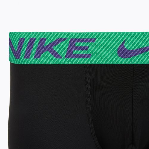 Boxeri pentru bărbați Nike Dri-Fit Essential Micro Trunk 3 pary black green shock/wild violet/black text wb