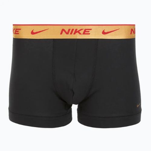 Boxeri pentru bărbați Nike Everyday Cotton Stretch Trunk 3 perechi blk/university red/wheat gold/black high shine wb