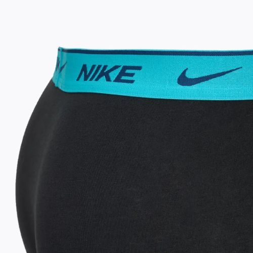 Boxeri pentru bărbați Nike Everyday Cotton Stretch Trunk 3 perechi black light amry blue/dusty cactus/black waistband