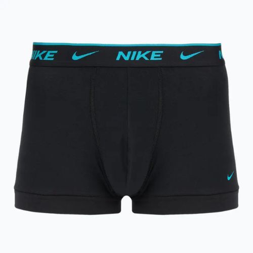 Boxeri pentru bărbați Nike Everyday Cotton Stretch Trunk 3 perechi black light amry blue/dusty cactus/black waistband