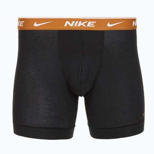 Boxeri pentru bărbați Nike Everyday Cotton Stretch 3 perechi black light crimsn/desrt ochre/black waistband