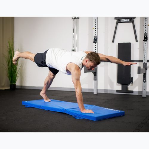 Saltea de gimnastică TREXO pliabilă 180 x  60 x 5 cm  albastră