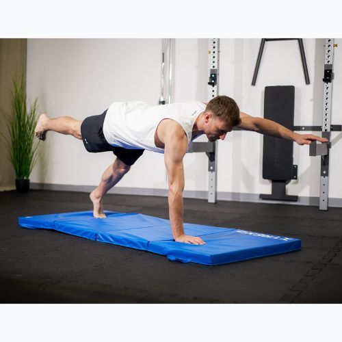Saltea de gimnastică TREXO pliabilă 195 x 80 x 5 cm albastră