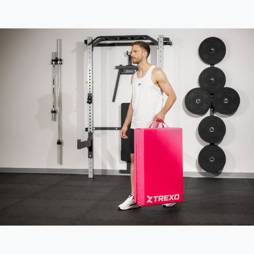 Saltea de gimnastică TREXO pliabilă 195 x 80 x 5 cm roz