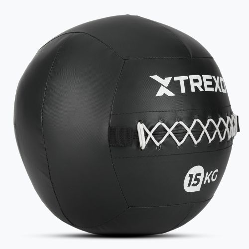 Minge medicinală TREXO Wall Ball 15 kg negru
