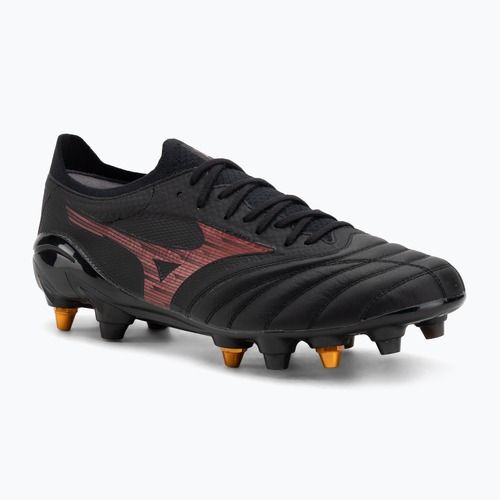 Încălțăminte de fotbal pentru bărbați Mizuno Morelia Neo IV Beta Elite Mix SG black/morelia 40th red/black