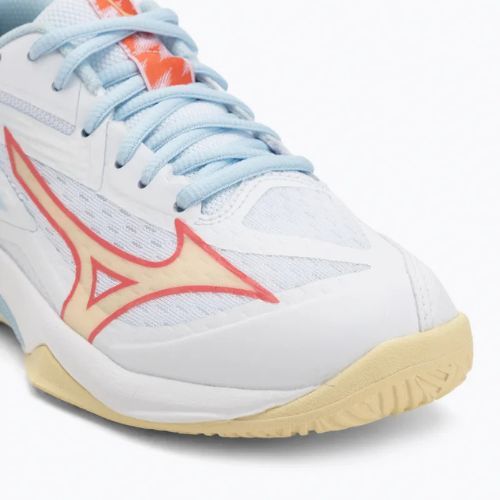 Încălțăminte de volei pentru femei Mizuno Thunder Blade Z white/calypso coral/pale banan