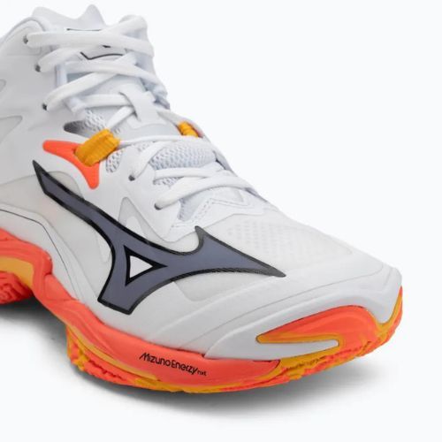 Încălțăminte de voleiMizuno Wave Lightning Z8 Mid white/fiery coral 2/citrus