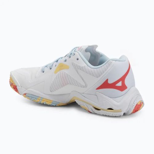 Încălțăminte de volei pentru femei Mizuno Wave Lightning Z8 white/calypso coral/pale banan