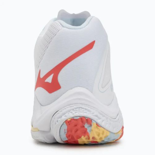 Încălțăminte de volei pentru femei Mizuno Wave Lightning Z8 Mid white/calypso coral/pale banan