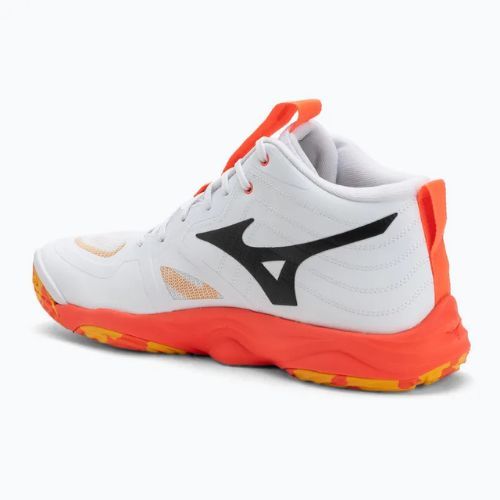 Încălțăminte de volei Mizuno Wave Momentum Elite Mid white/fiery coral 2/citrus