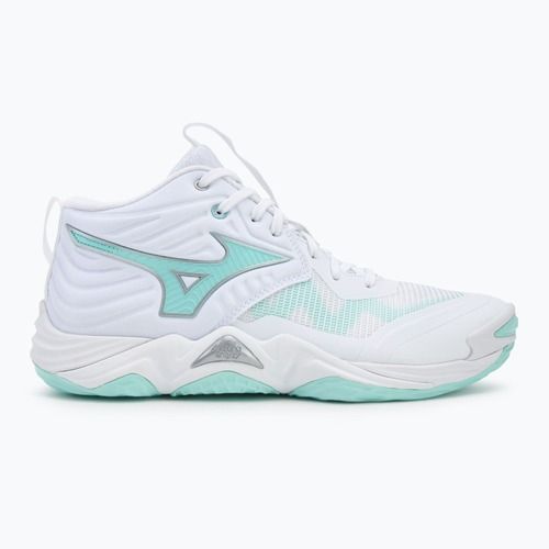 Încălțăminte de volei pentru femei  Mizuno Wave Momentum Elite Mid white/blue tint
