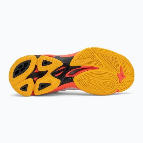 Încălțăminte de volei Mizuno Wave Voltage 2 white/fiery coral 2/citrus