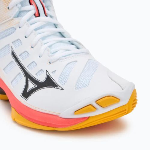 Încălțăminte de volei Mizuno Wave Voltage 2 Mid white/fiery coral 2/citrus