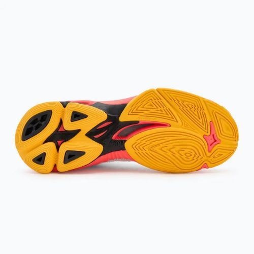 Încălțăminte de volei Mizuno Wave Voltage 2 Mid white/fiery coral 2/citrus