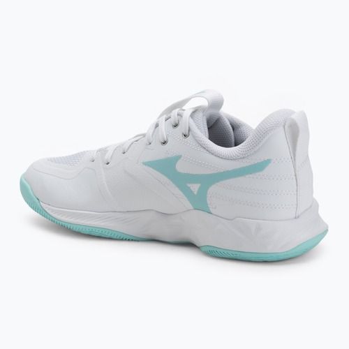 Încălțăminte de volei pentru femei Mizuno Wave Momentum Pro white/blue tint