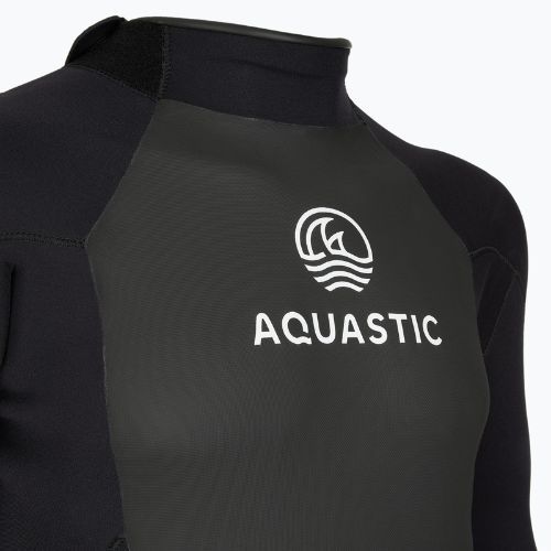 Costum de surfing pentru bărbați AQUASTIC din neopren 4/3 mm WAVEY negru