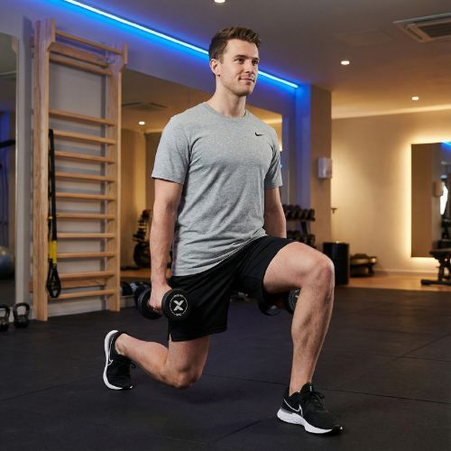 Gantera din fontă cauciucată XTREXO Pro 2 kg black