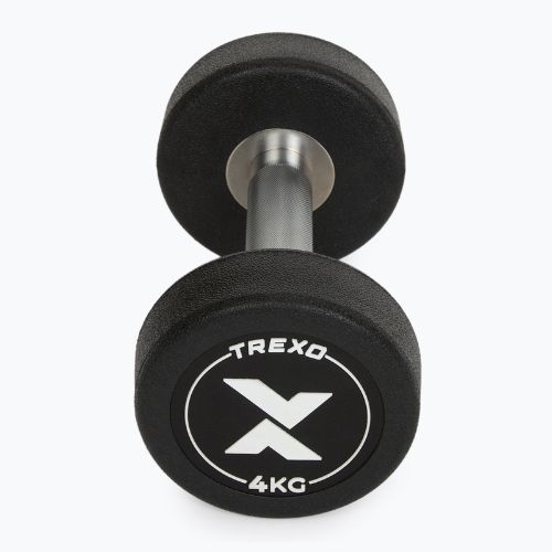 Gantera din fontă cauciucată XTREXO Pro 4 kg black