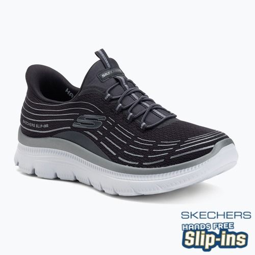 Încălțăminte pentru femei SKECHERS Summits Plus Soft Luster charcoal/silver