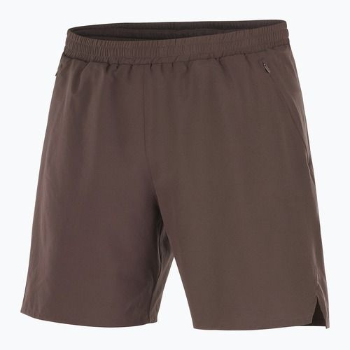 Pantaloni scurți de alergare pentru bărbați Salomon Shakeout C 2IN1 7" coffee bean