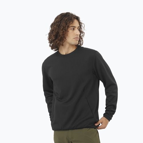 Bluză de drumeție pentru bărbați Salomon Motomesh Crewneck deep black