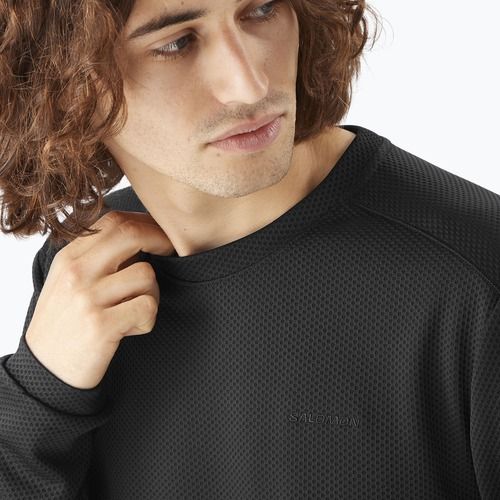 Bluză de drumeție pentru bărbați Salomon Motomesh Crewneck deep black