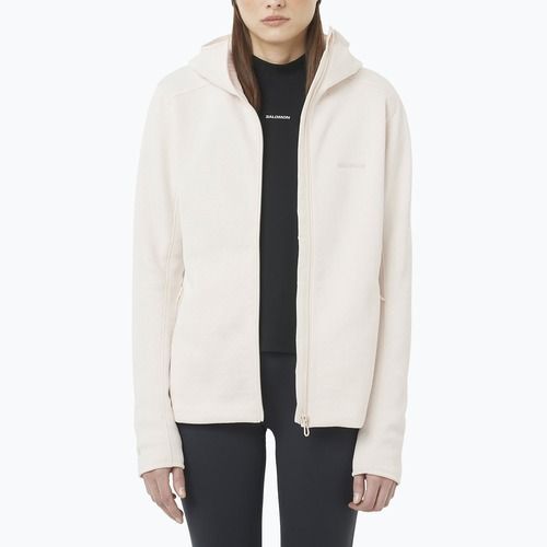 Bluză pentru femei Salomon Outline Warm Fleece Hoodie whisper white