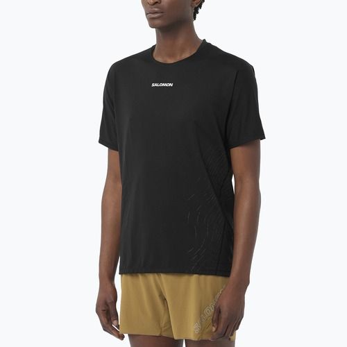 Tricou de alergare pentru bărbați Salomon Sense Aero GFX deep black