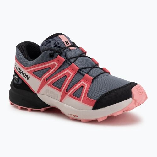 Încălțăminte de alergare pentru copii Salomon Speedcross Waterproof grisaille/hushed violet/rouge red