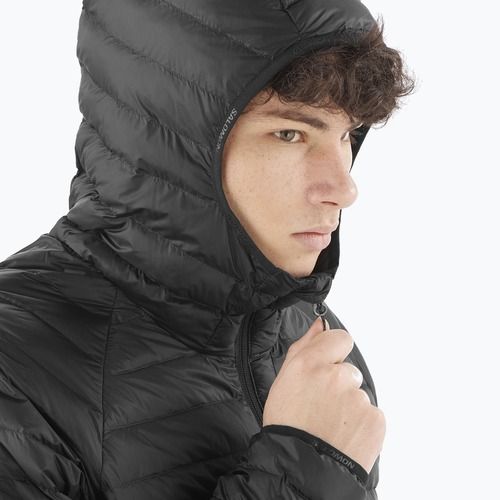 Geacă de puf pentru bărbați Salomon Elixir Micro Down Hoodie deep black