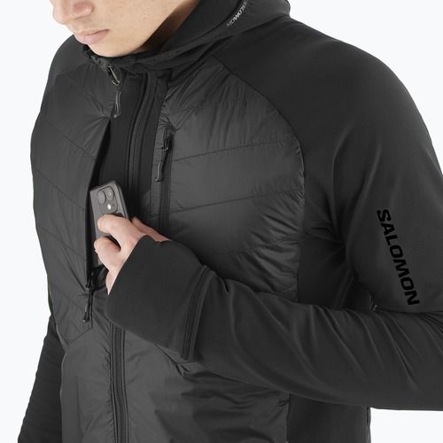 Geacă hibrid Salomon Elixir Hybrid Hoodie Insulated deep black
