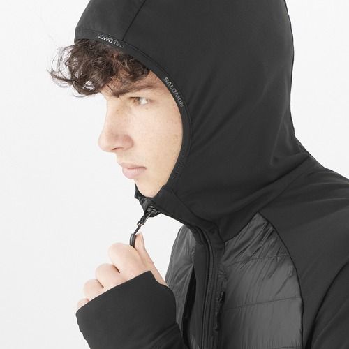 Geacă hibrid Salomon Elixir Hybrid Hoodie Insulated deep black
