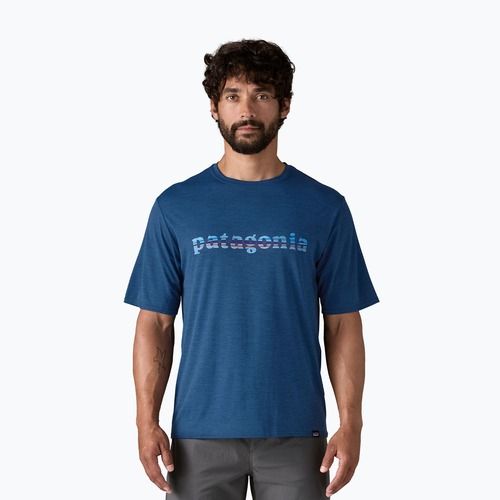 Tricou pentru bărbați Patagonia Cap Cool Daily Graphic Shirt '73 text logo / clement blue x-dye
