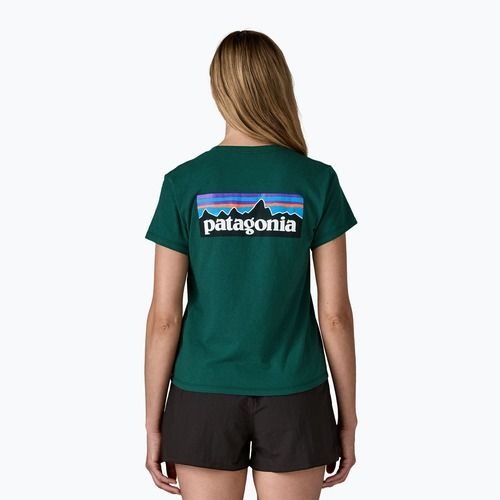 Tricou pentru femei Patagonia P-6 Logo Responsibili-Tee cascade green
