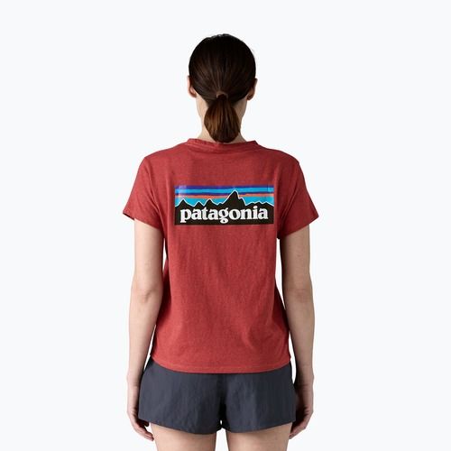 Tricou pentru femei Patagonia P-6 Logo Responsibili-Tee potters red