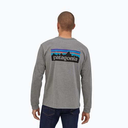 Longsleeve pentru bărbați Patagonia P-6 Logo Responsibili gravel heather