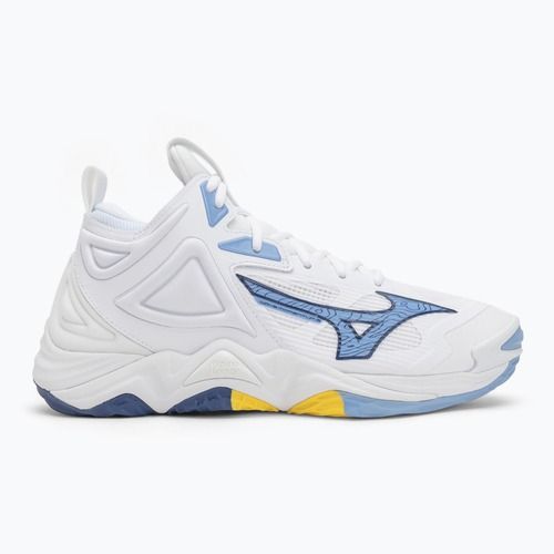 Pantofi de volei Mizuno Wave Momentum 3 Mid alb/albastru bellwether/albastru belair
